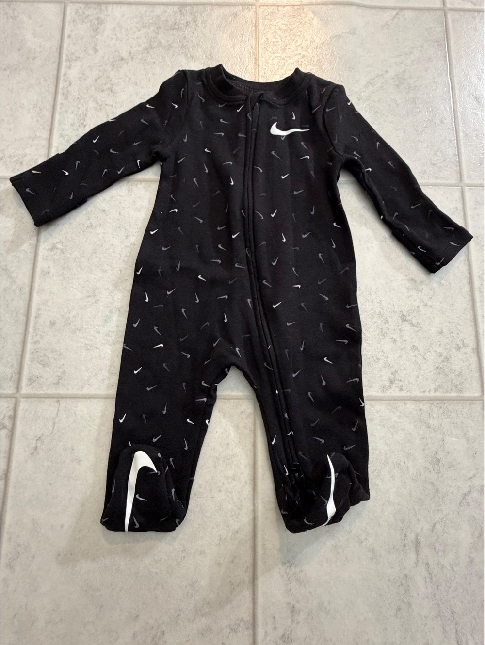 Nike black infant footed sleeper